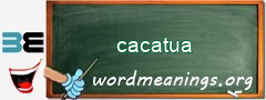 WordMeaning blackboard for cacatua